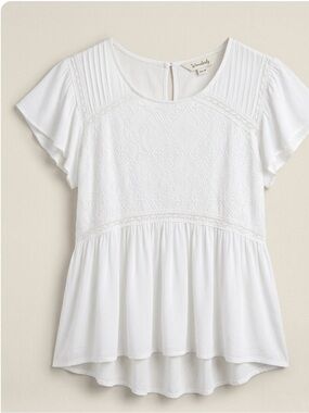 **Wonderly White Embroidered  Tunic Top *buy 3 of the marked items for $25!